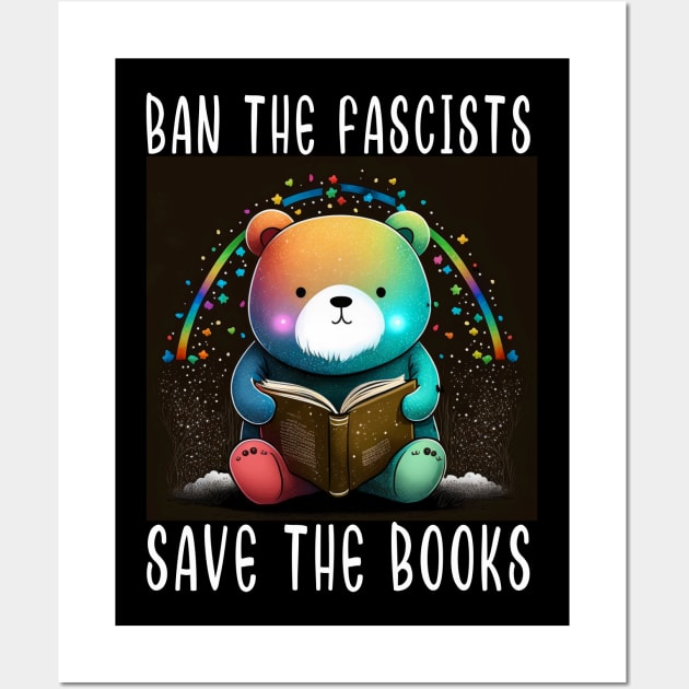 save the books Kawaii  Reader Books For Book Nerd Cute kawaii panda Reading Wall Art by RetroZin